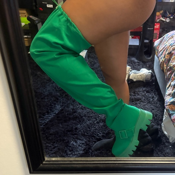 Azalea Wang Over the Knee Boots Green - Picture 8 of 8